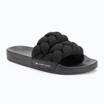 Tommy Jeans women's Braided Slide slides frozen black