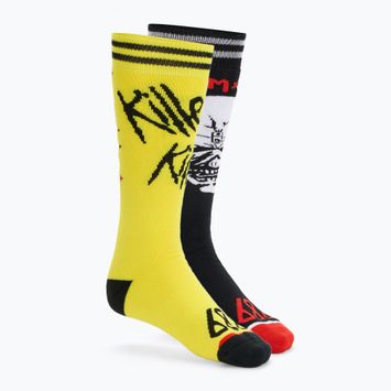 Men's snowboard socks 686 Iron Maiden black/yellow