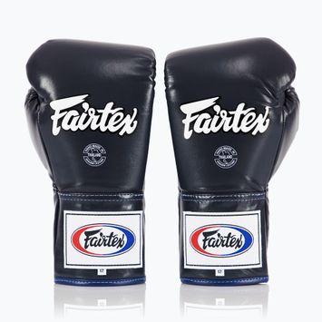 Fairtex Pro Competition Locked Thumb Leather blue boxing gloves