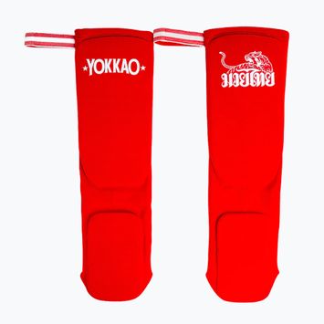 YOKKAO Muay Thai Boxing tibia protectors red