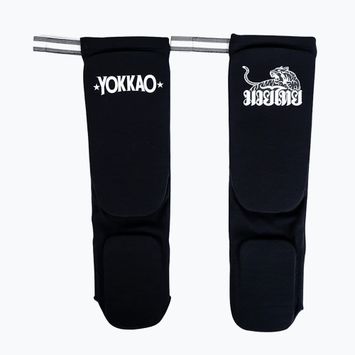 YOKKAO Muay Thai Boxing tibia protectors black cotton