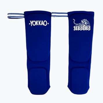 YOKKAO Muay Thai Boxing blue cotton tibia protectors