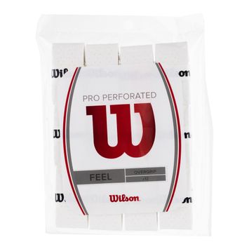 Wilson Pro Overgrip Perforated tennis racket wraps 12 pcs white WRZ4006WH+