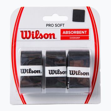 Wilson Pro Soft Overgrip tennis racket wraps 3 pcs black WRZ4040BK+