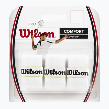 Wilson Pro Overgrip badminton racket wraps 3 pcs white.