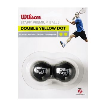 Wilson Staff Squash Ball Dbl Ye Dot 2 pcs black WRT617600+.