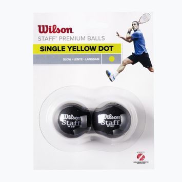 Wilson Staff Squash Ball Yel Dot 2 pcs black WRT617800+.