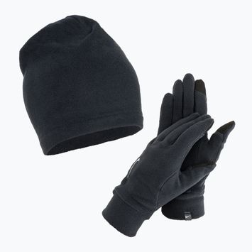 Men's Nike Fleece cap + gloves set black/black/silver