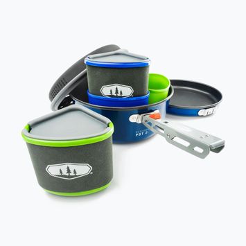 GSI Outdoors Bugaboo Ceramic hiking cookware set blue