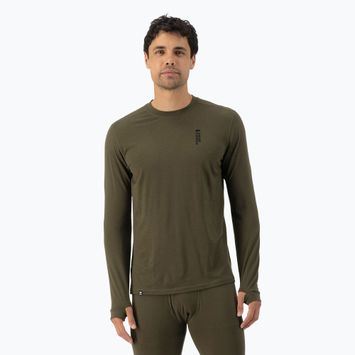 Men's Mons Royale Cascade Merino Base Layer thermal longsleeve dark olive