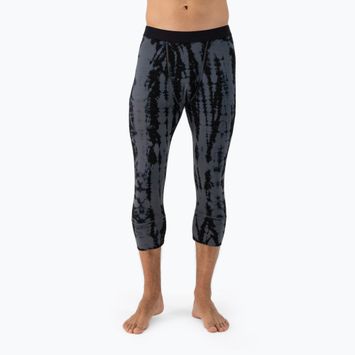 Men's Mons Royale Cascade Merino Base Layer 3/4 grey tie dye thermal trousers