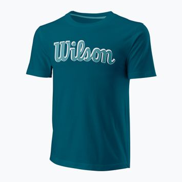 Men's tennis shirt Wilson Script Eco Cotton Tee blue/coral