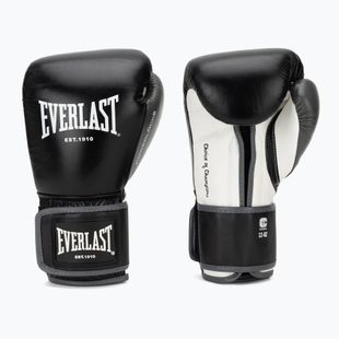 Boxing gloves Everlast Powerlock OG H&L Leather Advanced Training black/white