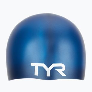 TYR Wrinkle-Free Silicone children's swimming cap navy