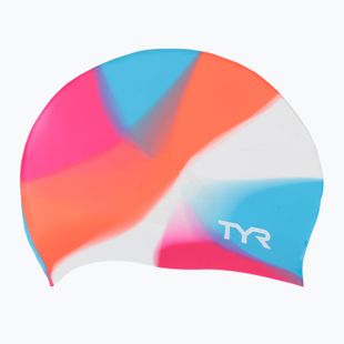 Children's swim cap TYR Tiedye Silicone Multicolor Jr pink/blue/orange