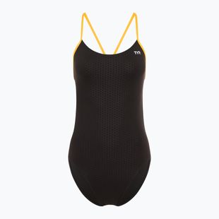 Women's one-piece swimsuit TYR Hexa Cutoutfit black/gold