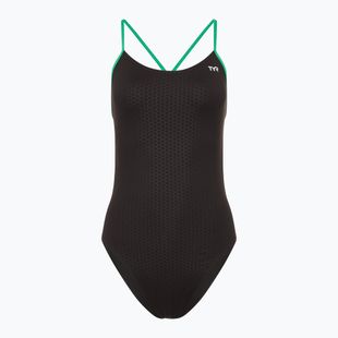 Women's one-piece swimsuit TYR Hexa Cutoutfit black/green