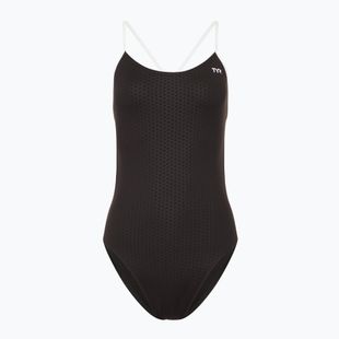 Women's one-piece swimsuit TYR Hexa Cutoutfit black/white