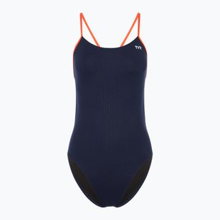 Women's one-piece swimsuit TYR Hexa Cutoutfit navy/orange