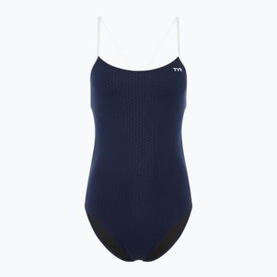 Women's one-piece swimsuit TYR Hexa Cutoutfit navy/white