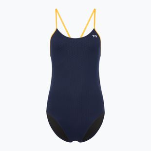 Women's one-piece swimsuit TYR Hexa Cutoutfit navy/gold