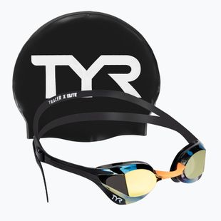 TYR Tracer-X Elite Mirrored gold/black swimming goggles