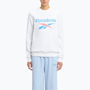 Women's Reebok Identity Big Logo Fleece Crew white/coral/blue sweatshirt