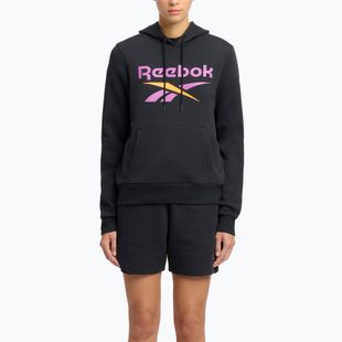 Women's Reebok Identity Big Logo Fleece sweatshirt black/purple rave/electric amber
