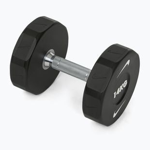 Chrome dumbbell Nike Strength Pro Urethane Dumbbell 14 kg black/white