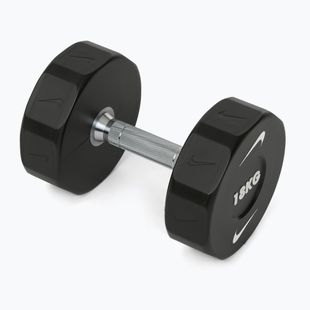 Chrome dumbbell Nike Strength Pro Urethane Dumbbell 18 kg black/white