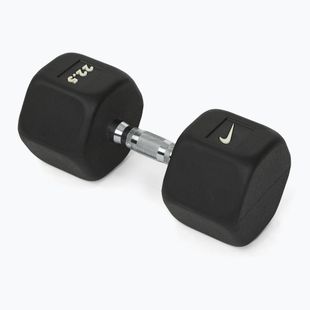 Rubber-coated dumbbell Nike Strength Hex Dumbbell 22,5 kg black/white