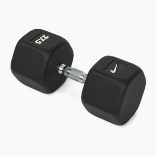 Rubber-coated dumbbell Nike Strength Hex Dumbbell 27,5 kg black/white