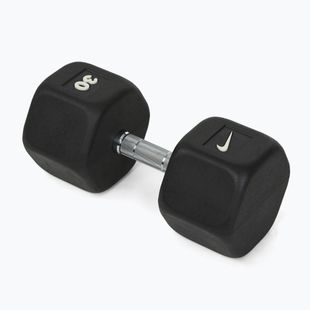 Rubber-coated dumbbell Nike Strength Hex Dumbbell 30 kg black/white