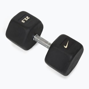 Rubber-coated dumbbell Nike Strength Hex Dumbbell 32,5 kg black/white