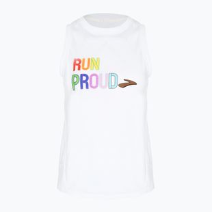 Women's Brooks Distance Graphic Tank white/rainbow/brow running shirt