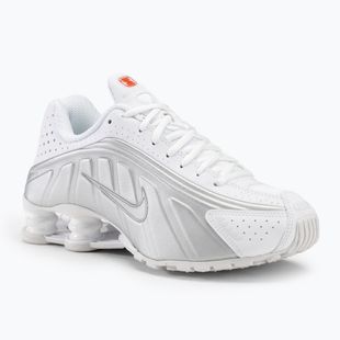 Nike Shox R4 women's shoes white/metalsilver/max orange