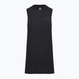 Men's training shirt Under Armour Left Chest Cut Off Tank black/black