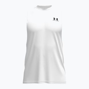 Men's training shirt Under Armour Left Chest Cut Off Tank white/black