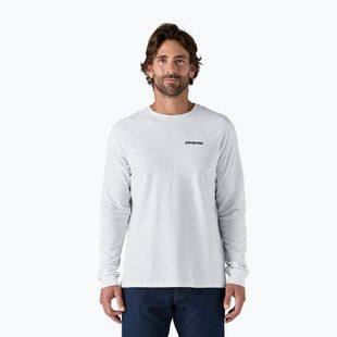 Men's Patagonia P-6 Logo Responsibili Longsleeve white