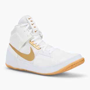 Nike Fury white/metallic gold wrestling shoes