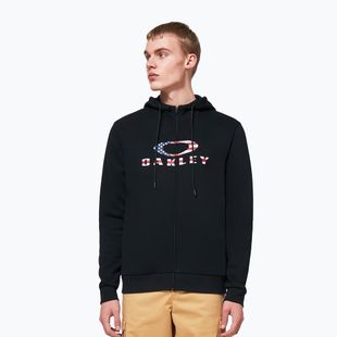 Men's Oakley Bark 2.0 Hoodie FZ black/american flag sweatshirt
