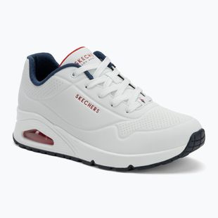 SKECHERS Uno Stand On Air women's shoes white durabuck/navy/red trim/mesh