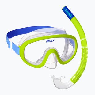 Mares Combo Jelly lime/blue/clear children's snorkel kit