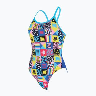 Women's one-piece swimsuit Zoggs Scatter Trick Sky Back scatter trick print