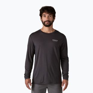 Men's Patagonia Cap Cool Merino Blend Longsleeve Graphic heritage header/black
