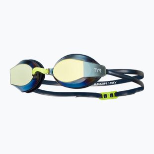 Swim goggles TYR Blackops 140 Ev Racing Mirrored gold/navy/yellow