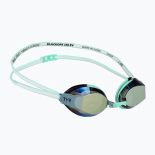 Women's swimming goggles TYR Blackops 140 Ev Racing Mirrored gold/ mint/ white