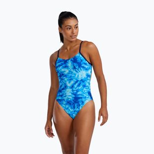 Women's one-piece swimsuit TYR Durafast Elite Azultec Cutoutfit ocean blue
