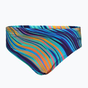 Men's swimming briefs TYR Durafast Elite Riptidal Briefs teal/orange