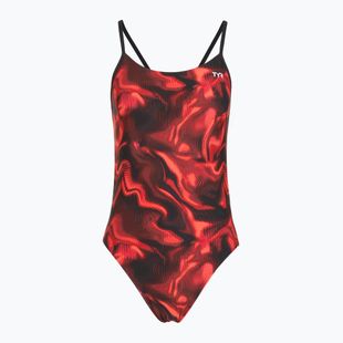 Women's one-piece swimsuit TYR Durafast Elite Waveform Cutoutfit red
